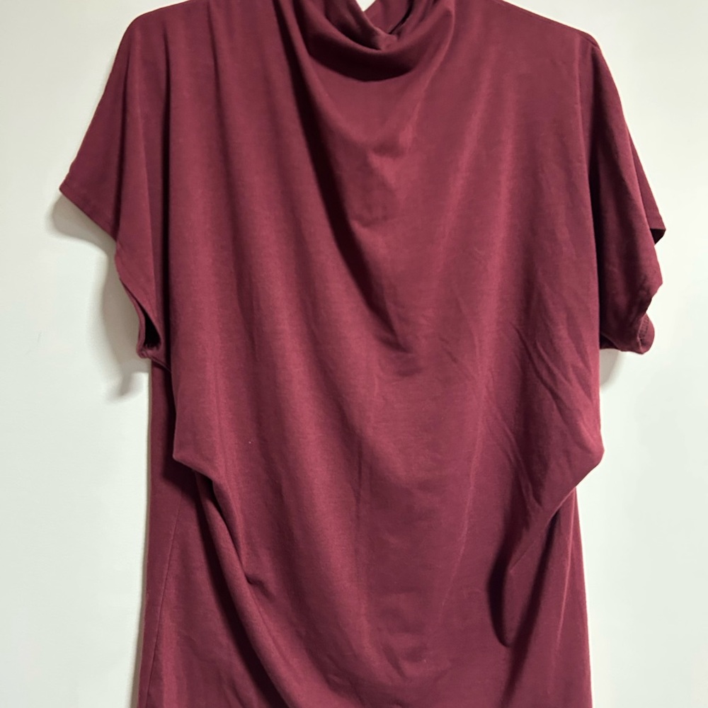 Red Relaxed Boxy Short Sleeve Blouse